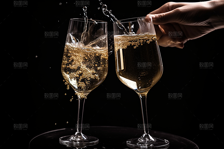 美酒畅饮品酒摄影图