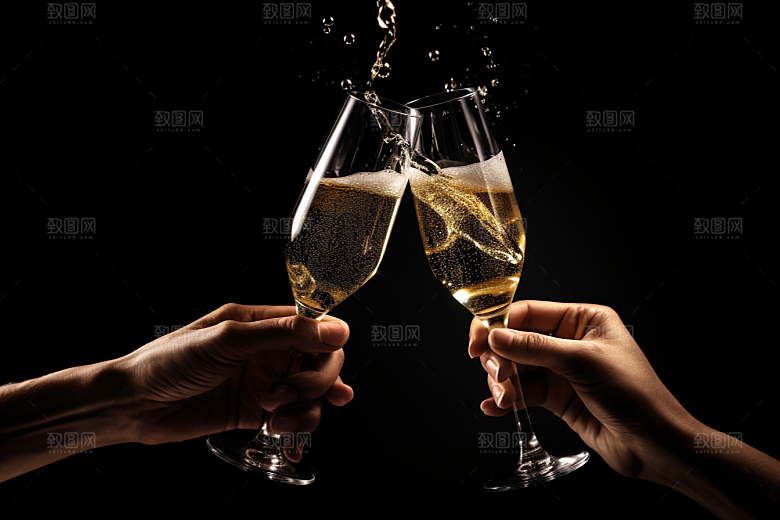 美酒酒杯酒器摄影图