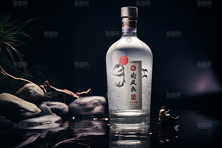 美酒精致酒瓶摄影图