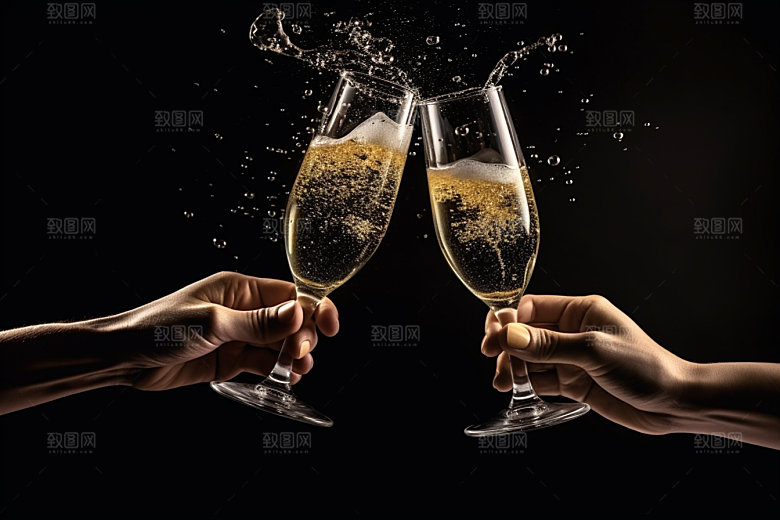 美酒酒杯酒器摄影图