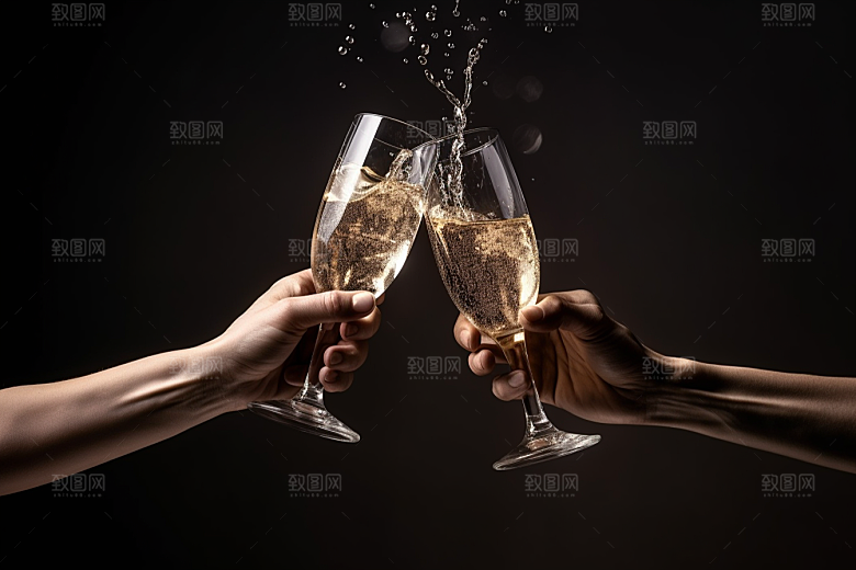 美酒酒杯品酒摄影图