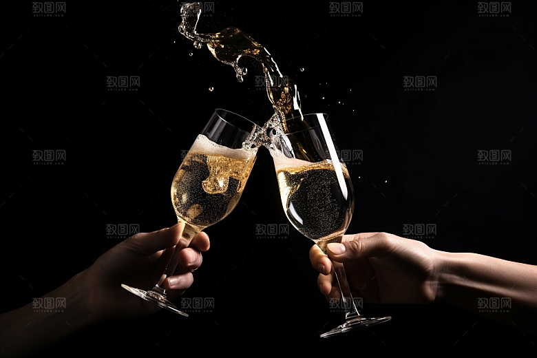 美酒酒器精致摄影图