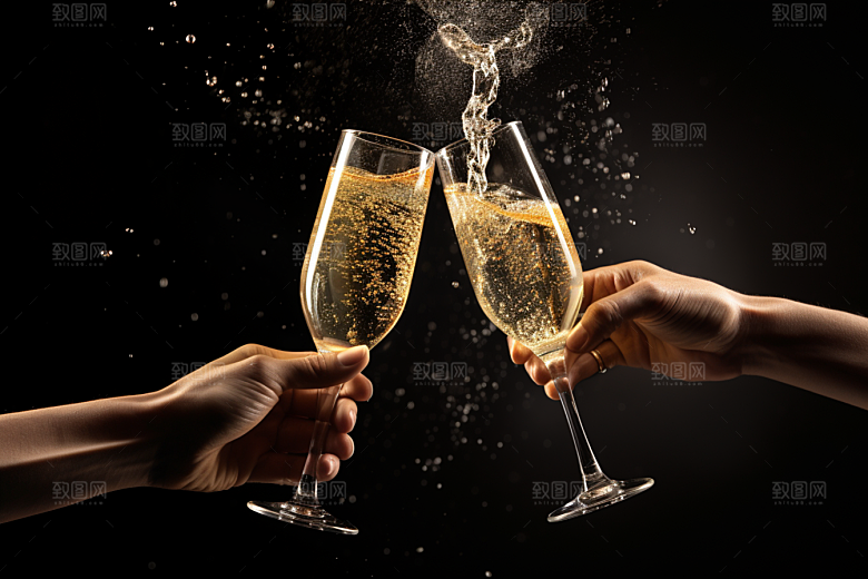 美酒酒杯品酒摄影图