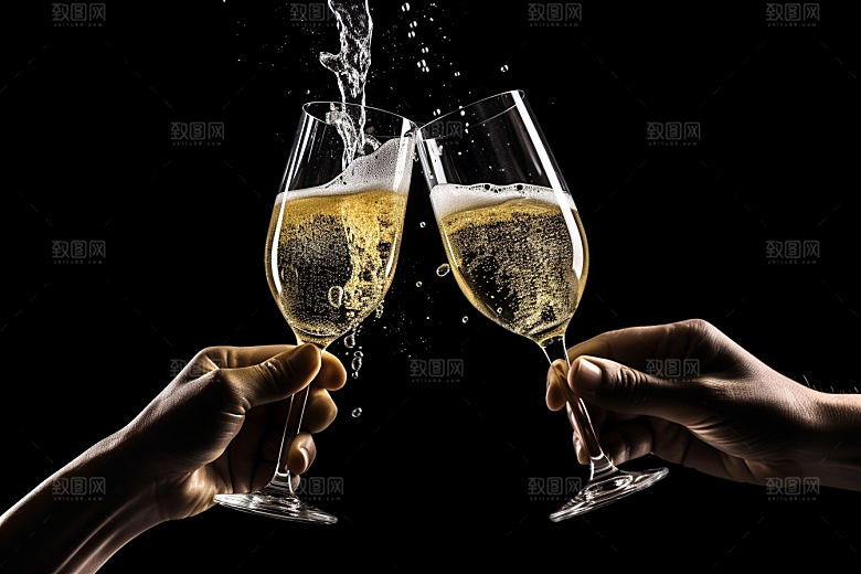 美酒酒杯酒器摄影图