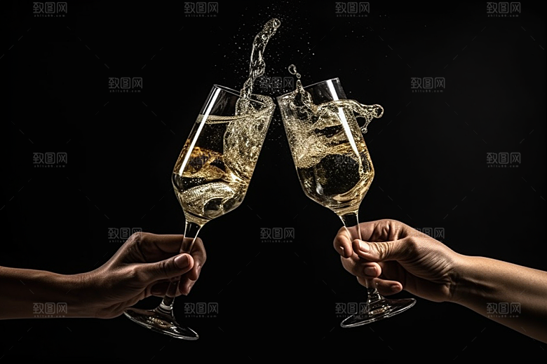 美酒畅饮酒瓶摄影图