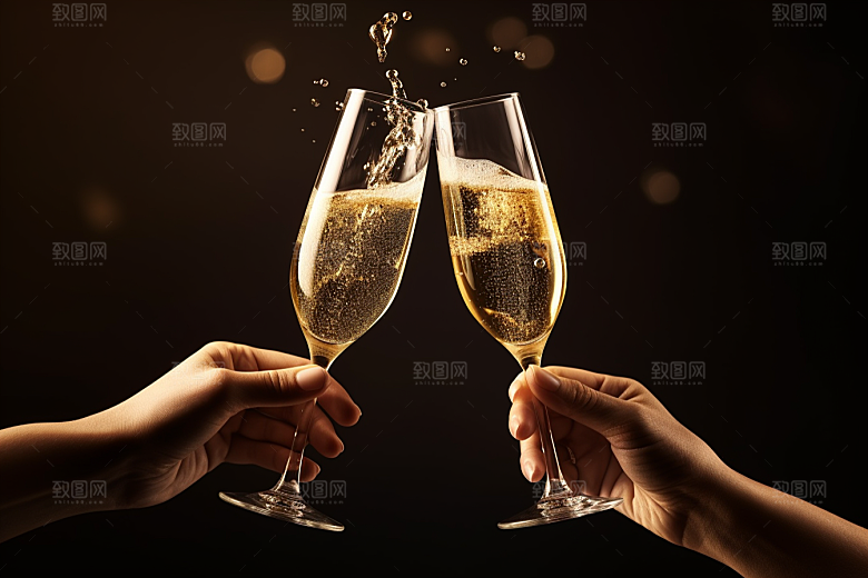 美酒酒具畅饮摄影图