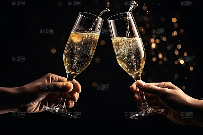 美酒酒具畅饮摄影图