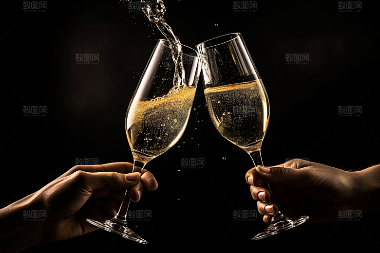 美酒酒瓶畅饮摄影图