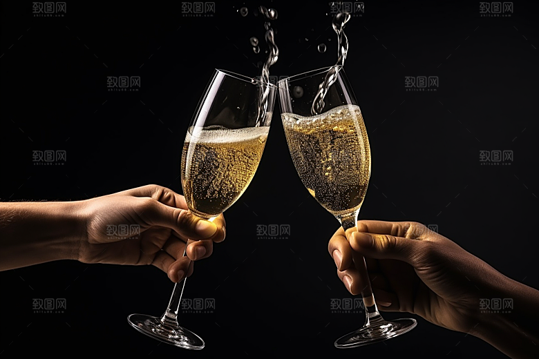 美酒酒杯高清摄影图