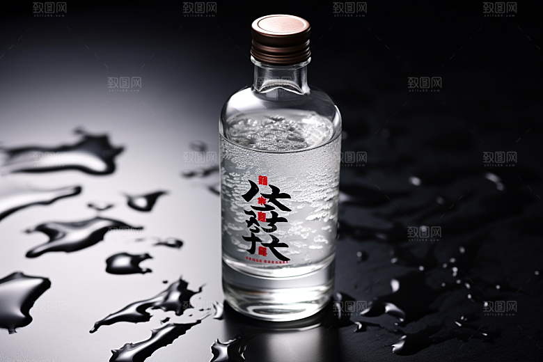 美酒畅饮酒瓶摄影图