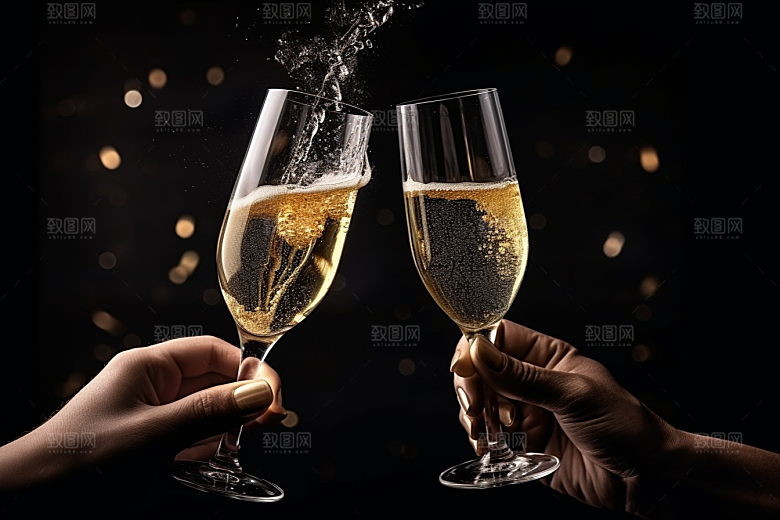 美酒酒瓶畅饮摄影图