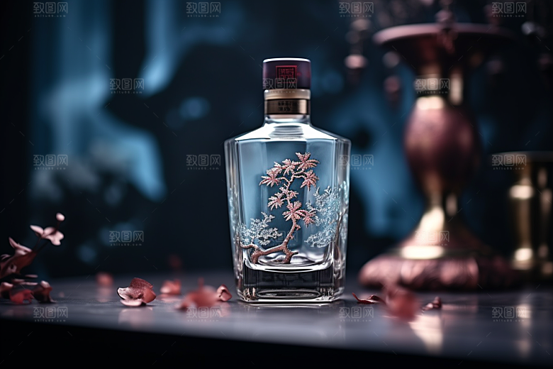 美酒酒瓶酒具摄影图