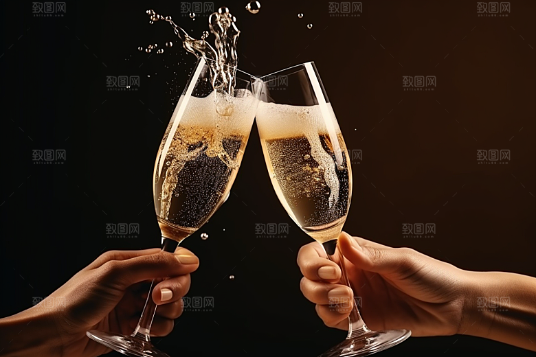 美酒饮品酒杯摄影图