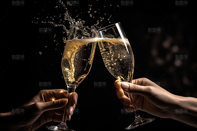 美酒品酒畅饮摄影图