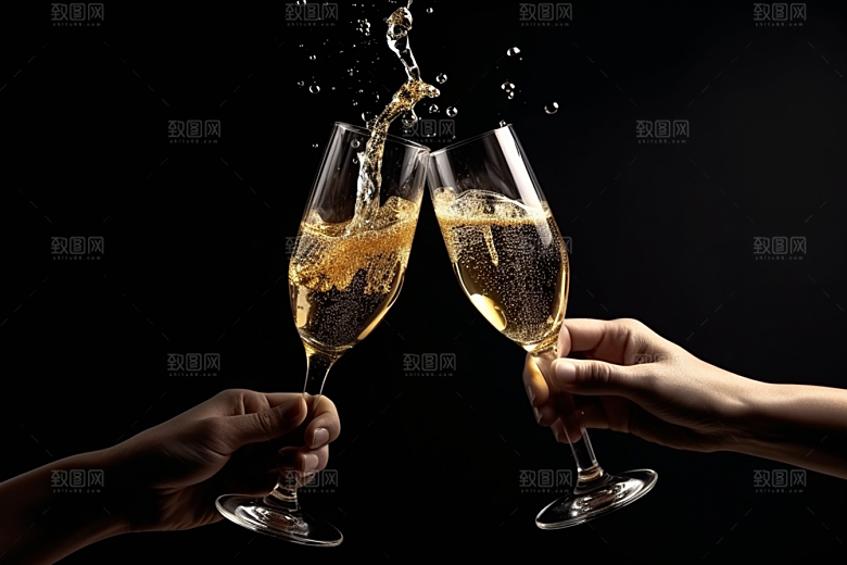 美酒酒杯酒具摄影图