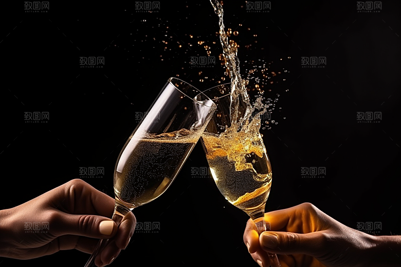 美酒酒瓶畅饮摄影图