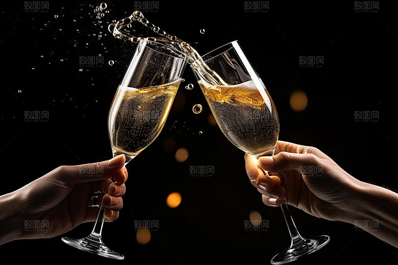 美酒酒具精致摄影图