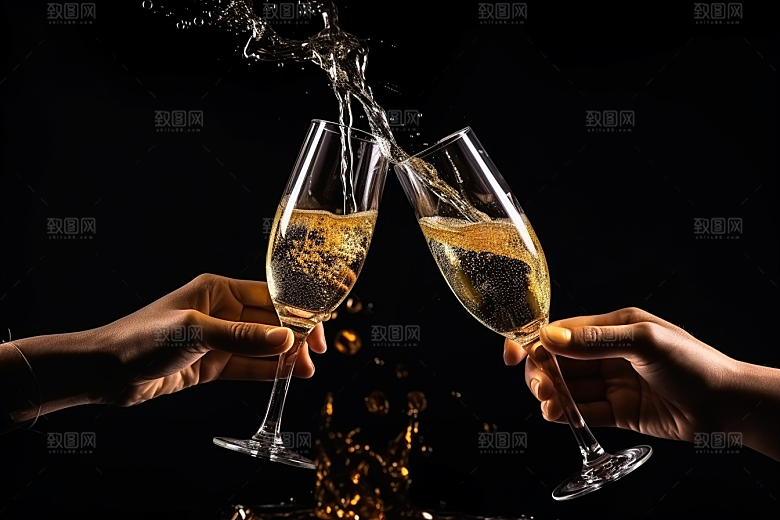 美酒精致饮品摄影图