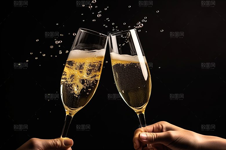 美酒酒杯酒瓶摄影图
