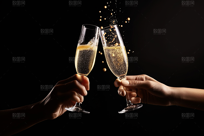 美酒酒杯高清摄影图