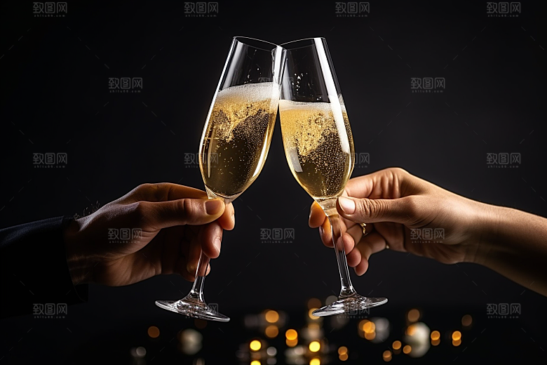 美酒酒杯畅饮摄影图