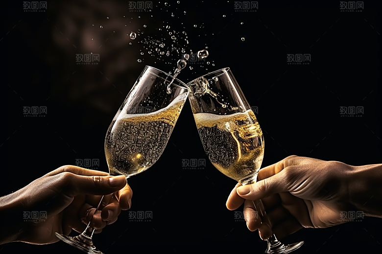 美酒酒杯品酒摄影图
