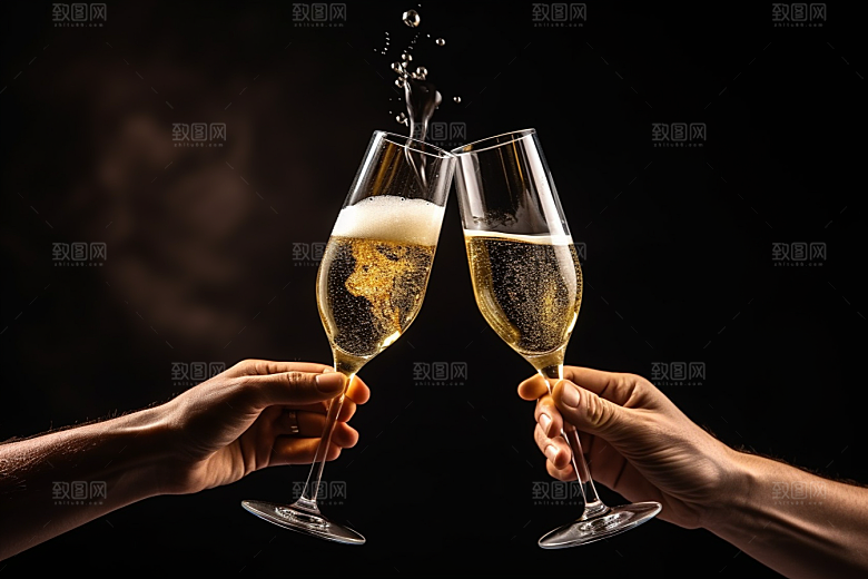 美酒酒杯饮品摄影图