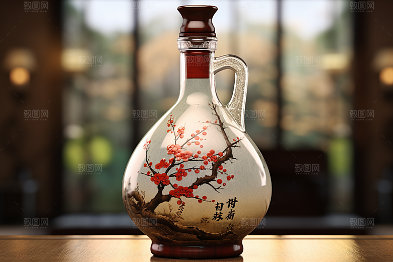 美酒饮品酒瓶摄影图