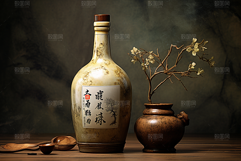 美酒畅饮高清摄影图