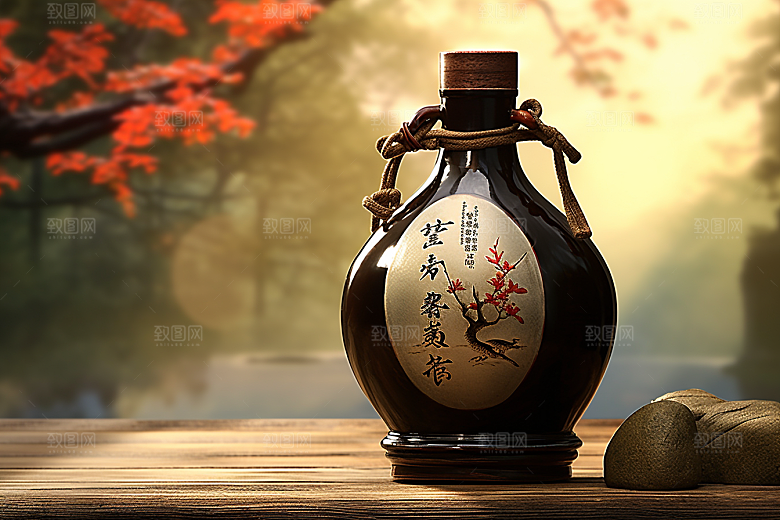 美酒精致酒器摄影图