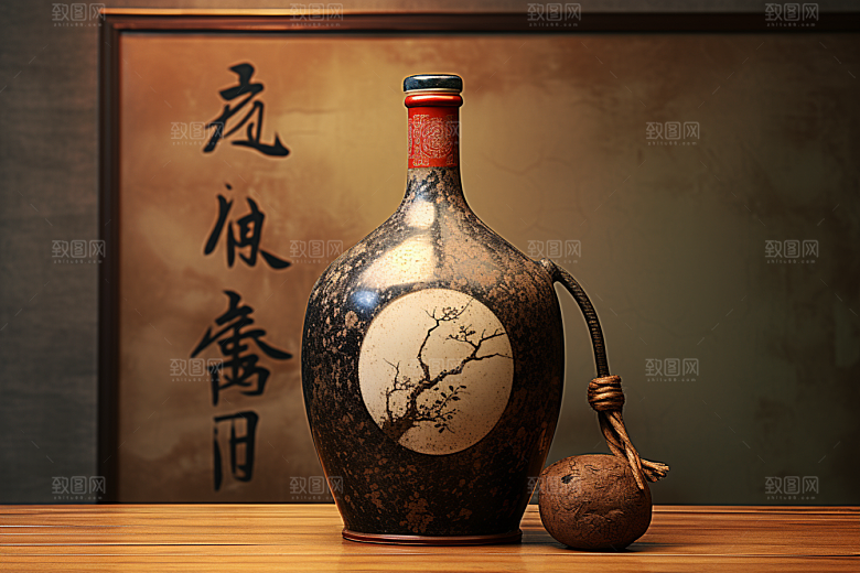 美酒精致酒器摄影图