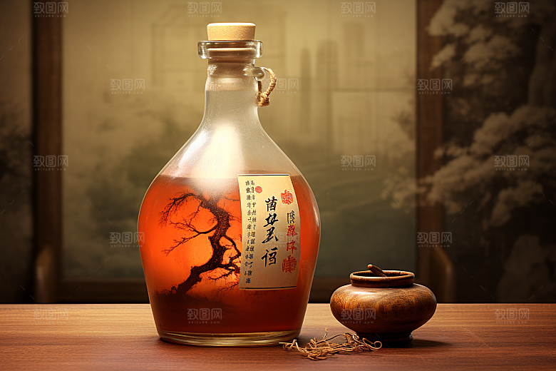 美酒品酒酒器摄影图