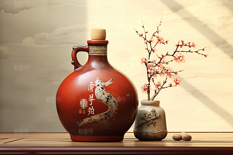 美酒酒瓶酒具摄影图