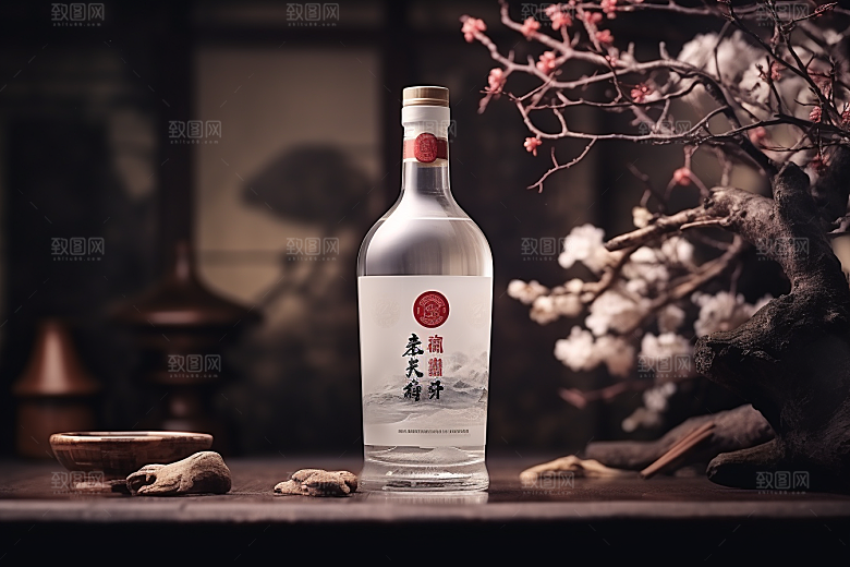 美酒酒瓶酒器摄影图