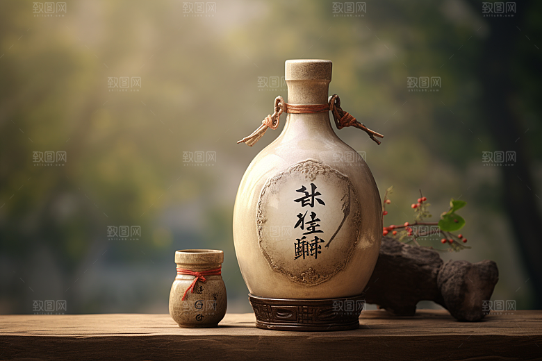 美酒酒具酒瓶摄影图