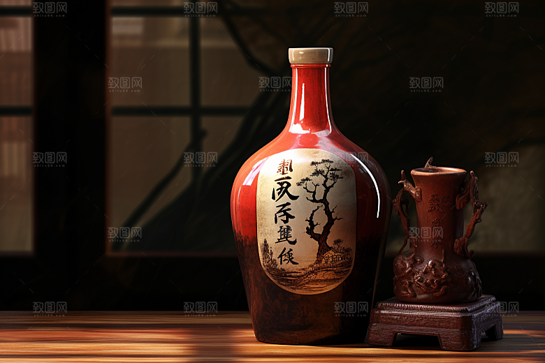 美酒酒杯饮品摄影图