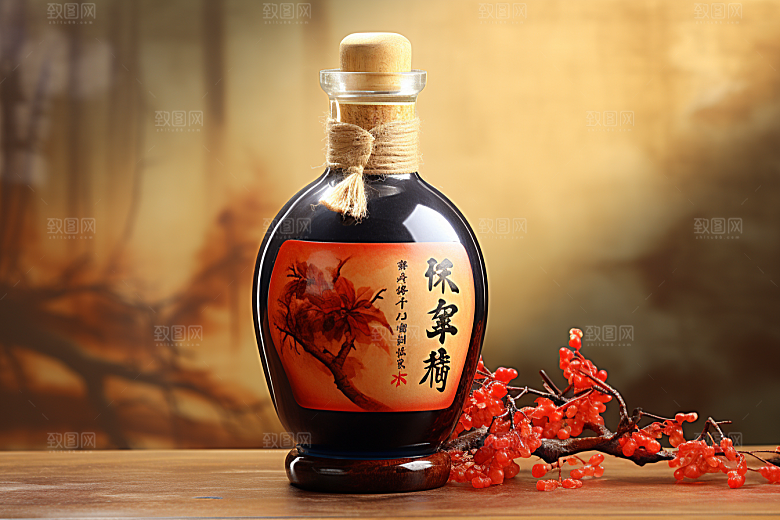 美酒酒瓶酒器摄影图