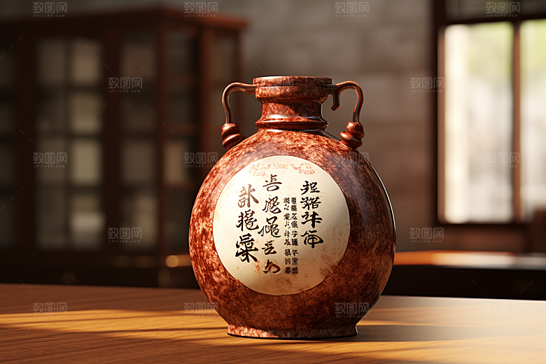 美酒酒瓶饮品摄影图
