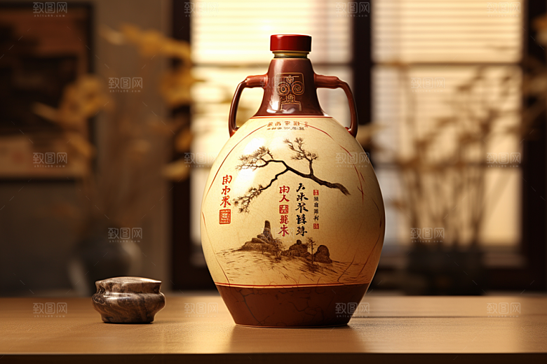 美酒酒瓶酒器摄影图
