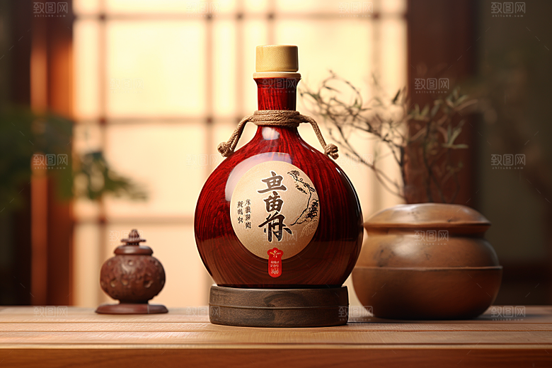 美酒酒瓶酒器摄影图