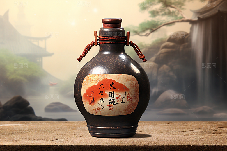 美酒酒杯酒器摄影图