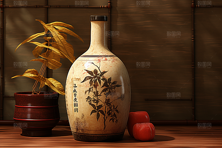 美酒酒杯酒具摄影图