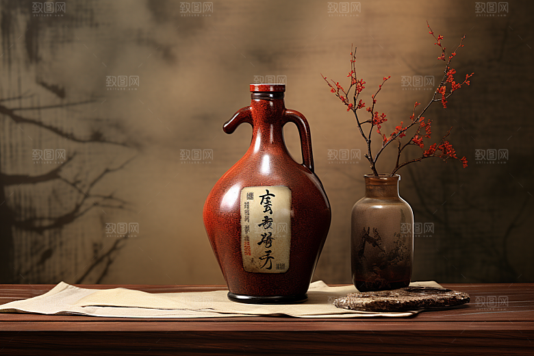 美酒酒器品酒摄影图
