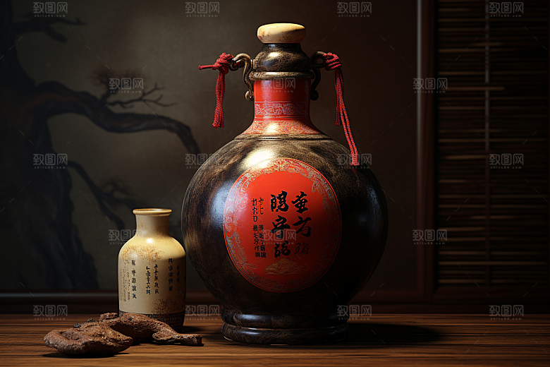 美酒酒器酒瓶摄影图
