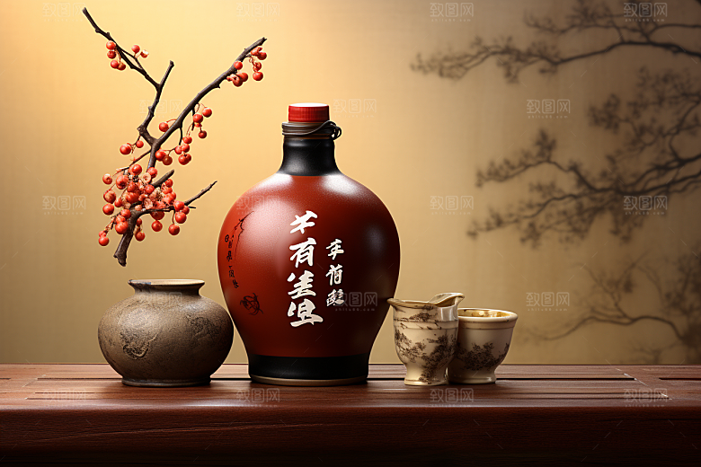 美酒酒杯高清摄影图