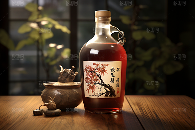 美酒酒杯精致摄影图