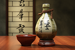 美酒酒杯品酒摄影图