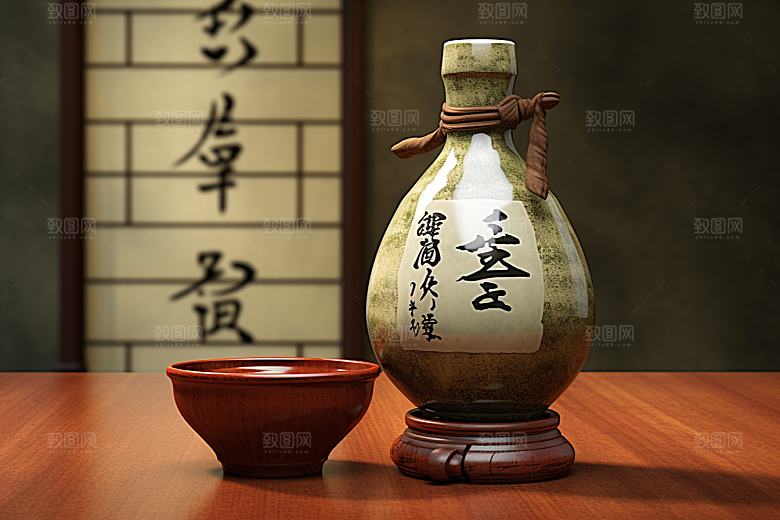 美酒酒杯品酒摄影图