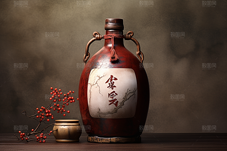 美酒酒具酒瓶摄影图
