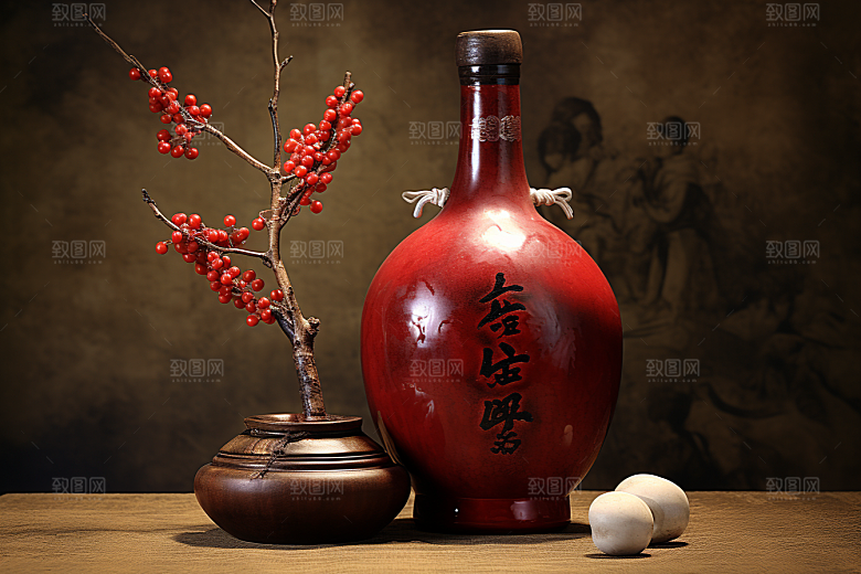 美酒精致酒具摄影图